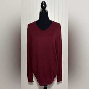 Old Navy Burgundy V Neck Sweater Lightweight Men’s Size Large Cotton New W Tags